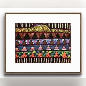 Original Colorful Geometric Art 9x12